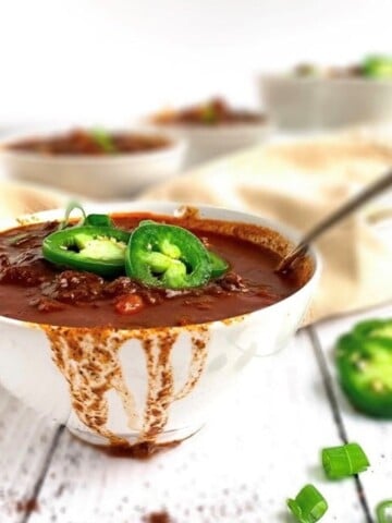 Bowl of classic thick chili